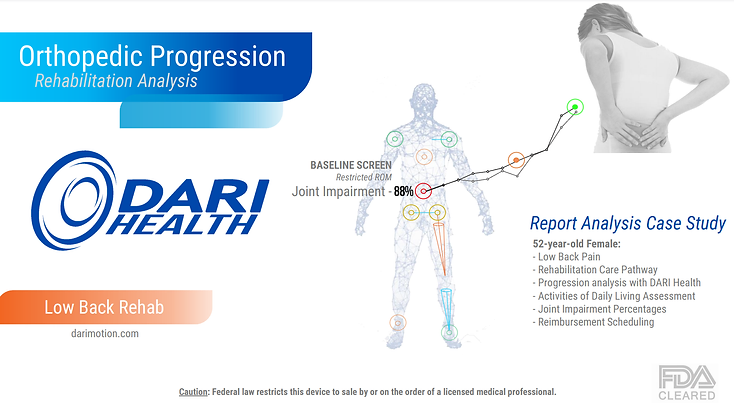 DARI Health: Case Study – Low Back Pain Rehabilitation Progression